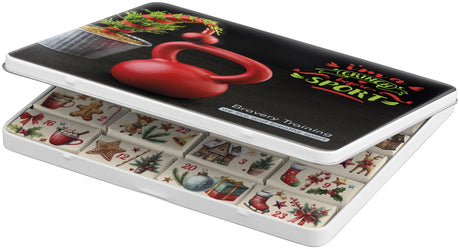 Adventskalender in Dose mit Logo – MAXI, 24 Schokotäfelchen – Ansicht 3