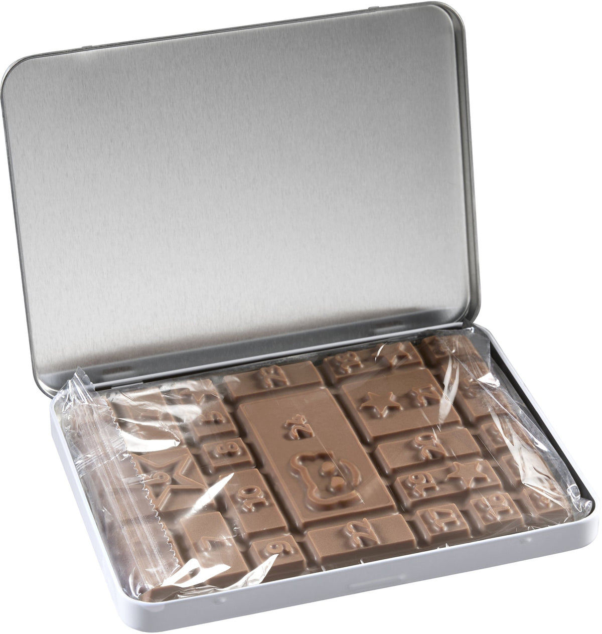 Mini-Adventskalender in Dose mit Logo – Schokoladentafel – Ansicht 4