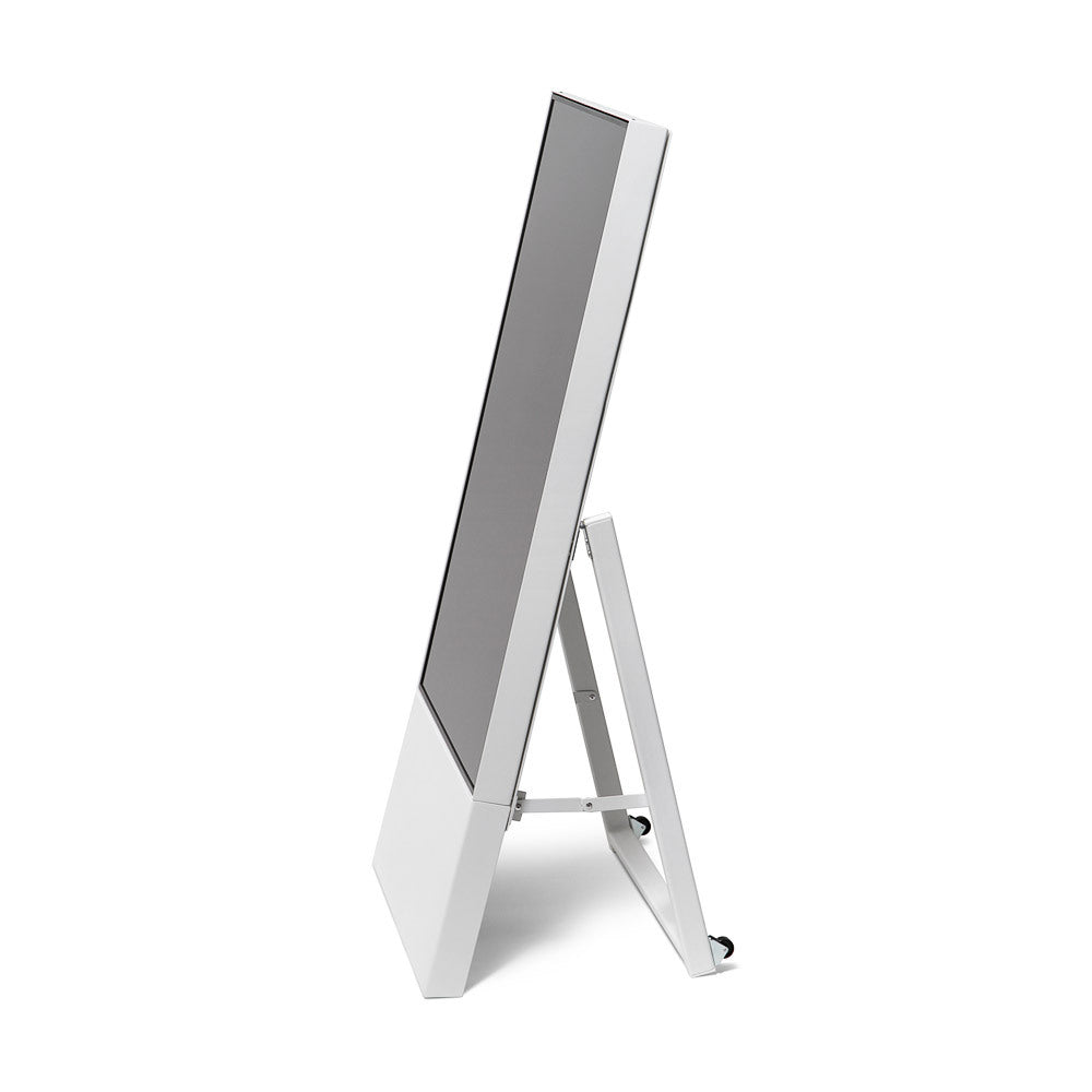 Digitaler Kundenstopper FRAMELESS weiss – 43" Samsung UHD mobil