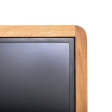 digitaler Kundenstopper mit Holzrahmen aus massiver Eiche gefäst. Hochwertige Premium Ausführung mit 43" Bildschirm von Samsung