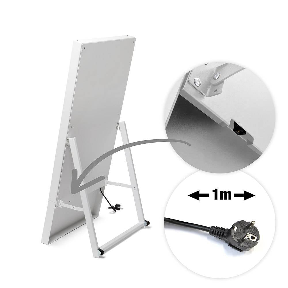 Digitaler Kundenstopper FRAMELESS weiss – 43" Samsung UHD mobil