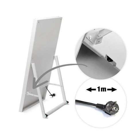 Digitaler Kundenstopper FRAMELESS weiss – 43" Samsung UHD mobil – Rückansicht