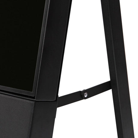 Digitaler Kundenstopper FRAMELESS schwarz – 43" Samsung UHD mobil – Seitenansicht