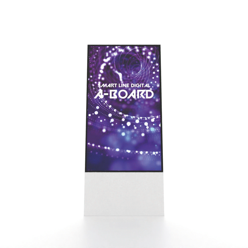 Digitaler Kundenstopper FRAMELESS weiss – 43" Samsung UHD mobil