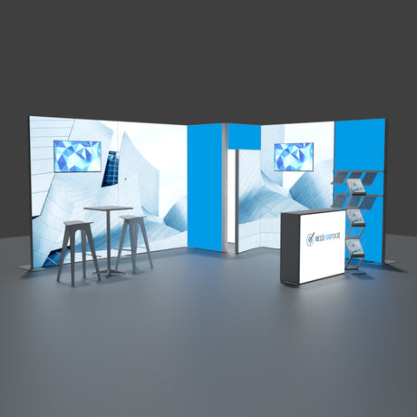 Messe Eckstand hinterleuchtet 5x4m – Detailansicht
