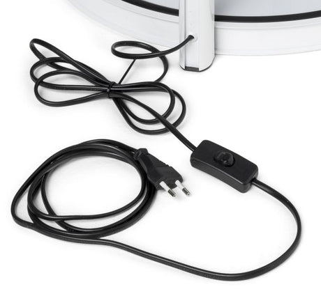 Faltvitrine Twist-it weiß mit LED – Detailansicht
