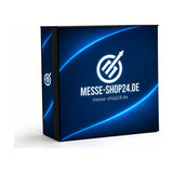 LEDUP Counter ONE BLACK mit Messe-Shop24-Branding – freigestellt