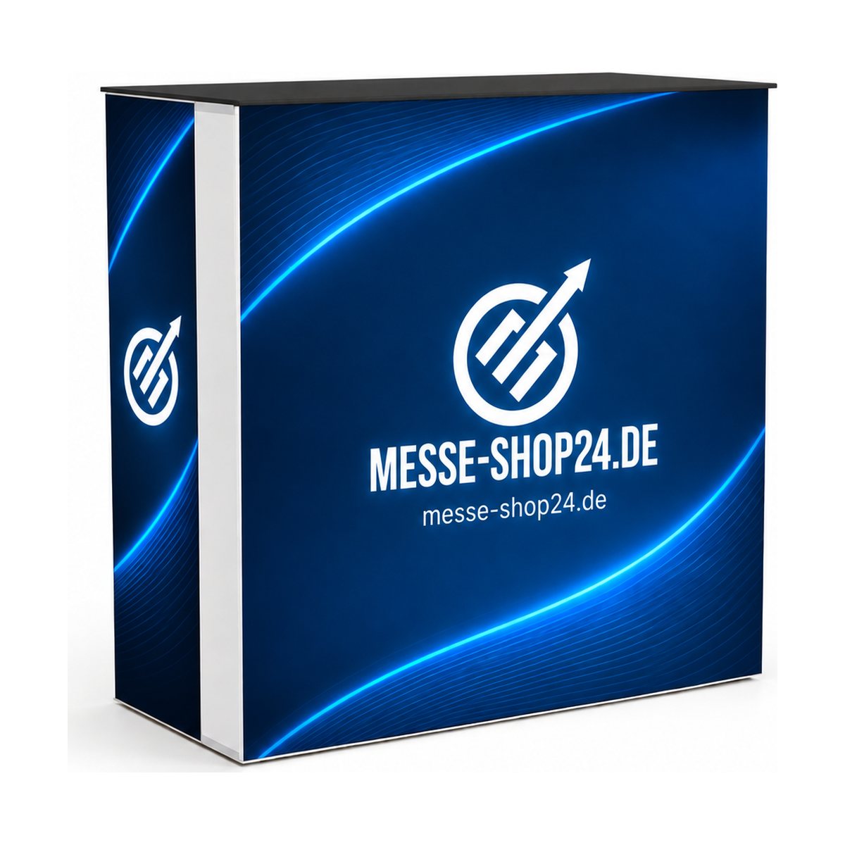 LEDUP Counter ONE mit Messe-Shop24-Branding – freigestellt