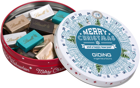Lindt Adventskalender in Magnetdose mit Logo – Lindt Naps – Ansicht 4