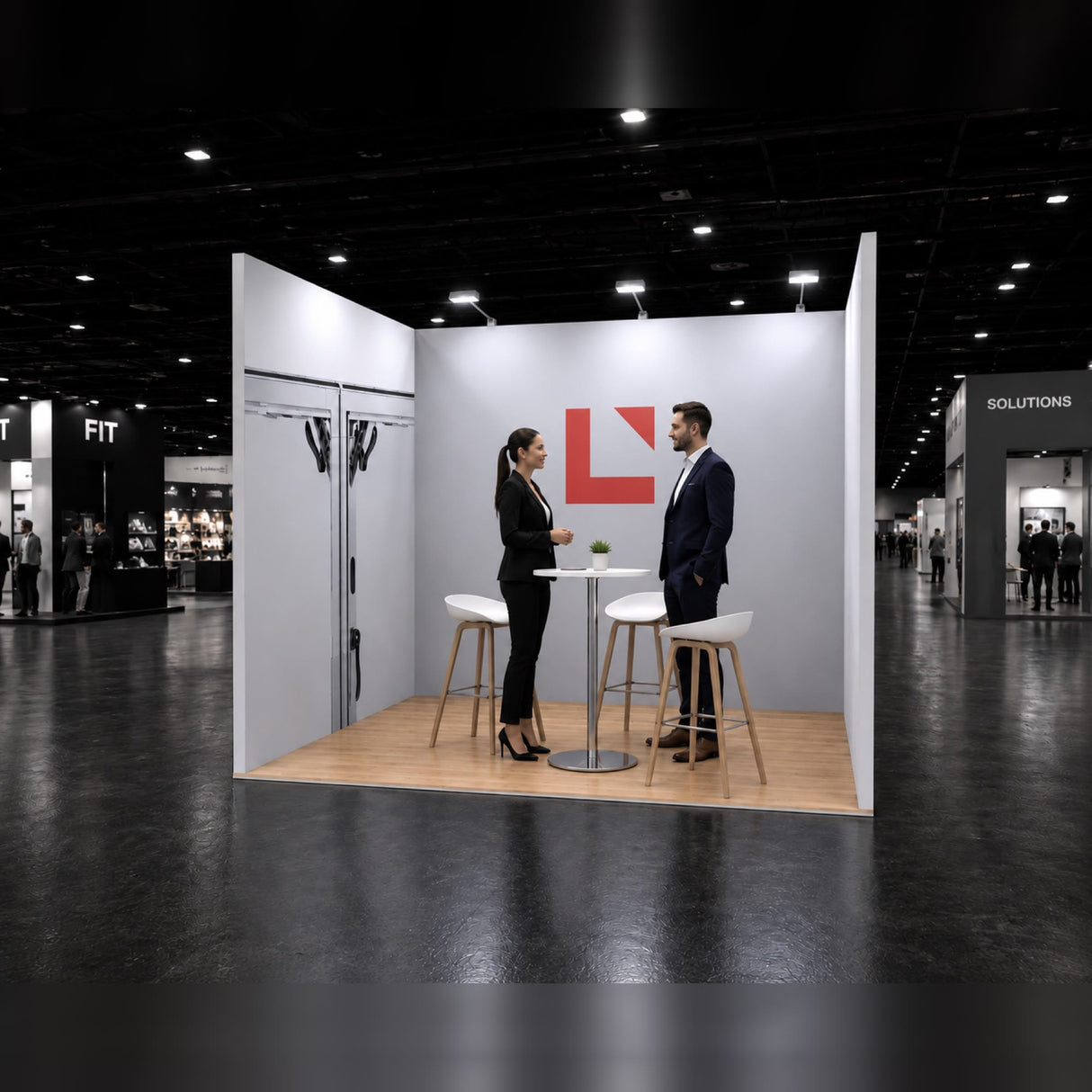 CORNECT Messepaket M – modularer Messestand bis 16 m²