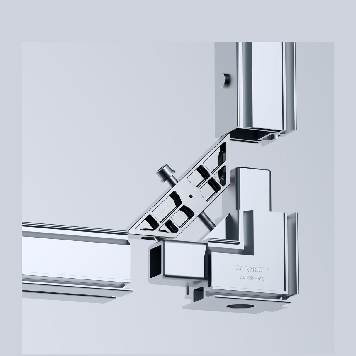 CORNECT System 50 Eckverbinder Easy in geöffneter Position