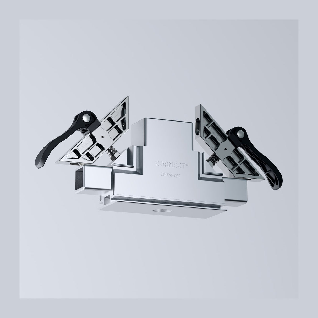 CORNECT System 50 T-Verbinder Plus mit werkzeuglosen Spannhebeln