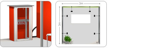 Messestand (3x3 m, Reihenstand)