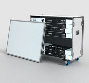 Modulap One Messetheke & Transportmodul – Flightcase mit Lightbox-Option – Frontansicht