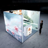 pixlip go messestand s10 3x3m kopfstand mit led messetheke