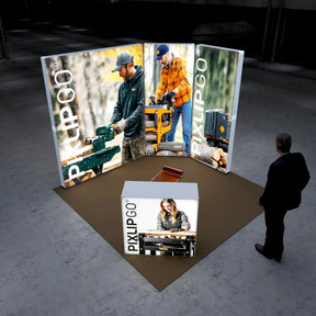 pixlip go s08 led messestand mit theke 