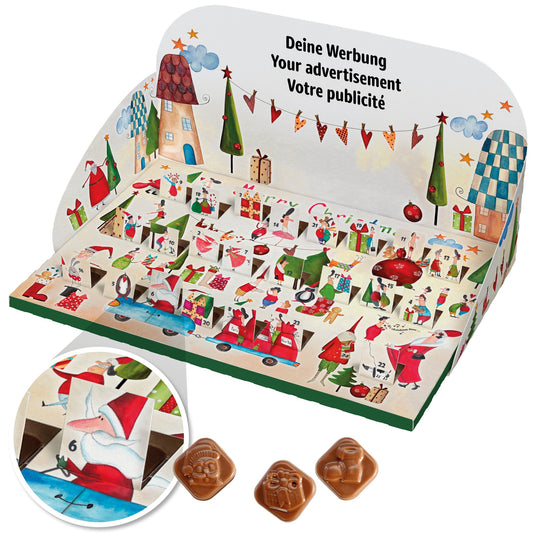 Pop-up-Adventskalender mit Logo – individuell bedruckt