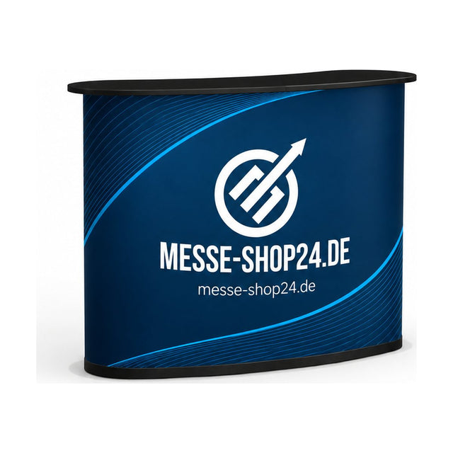 Popup Counter 2 Falttheke mit Messe-Shop24-Branding – freigestellt