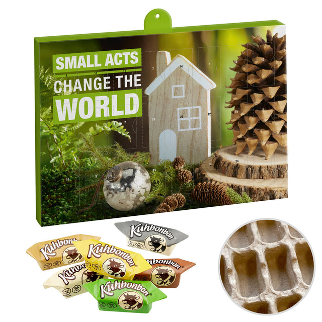 Kuhbonbon® Adventskalender mit Logo – Premium, Papier-Inlay