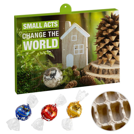 Lindt Lindor Adventskalender mit Logo – Premium, Papier-Inlay
