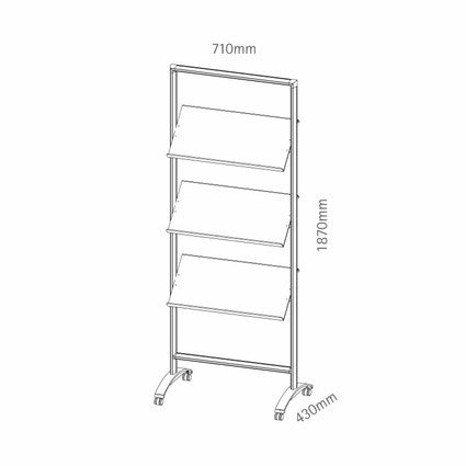Prospektregal HM Rack (rollbar) – Detailansicht