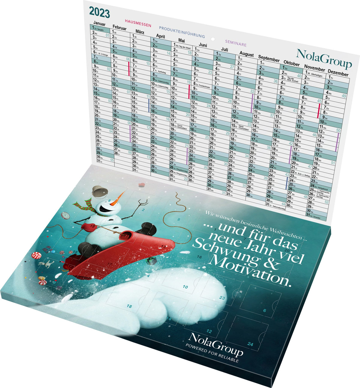 Plastikfreier A5-Adventskalender mit Logo – Cover, reinpapier® – Ansicht 3