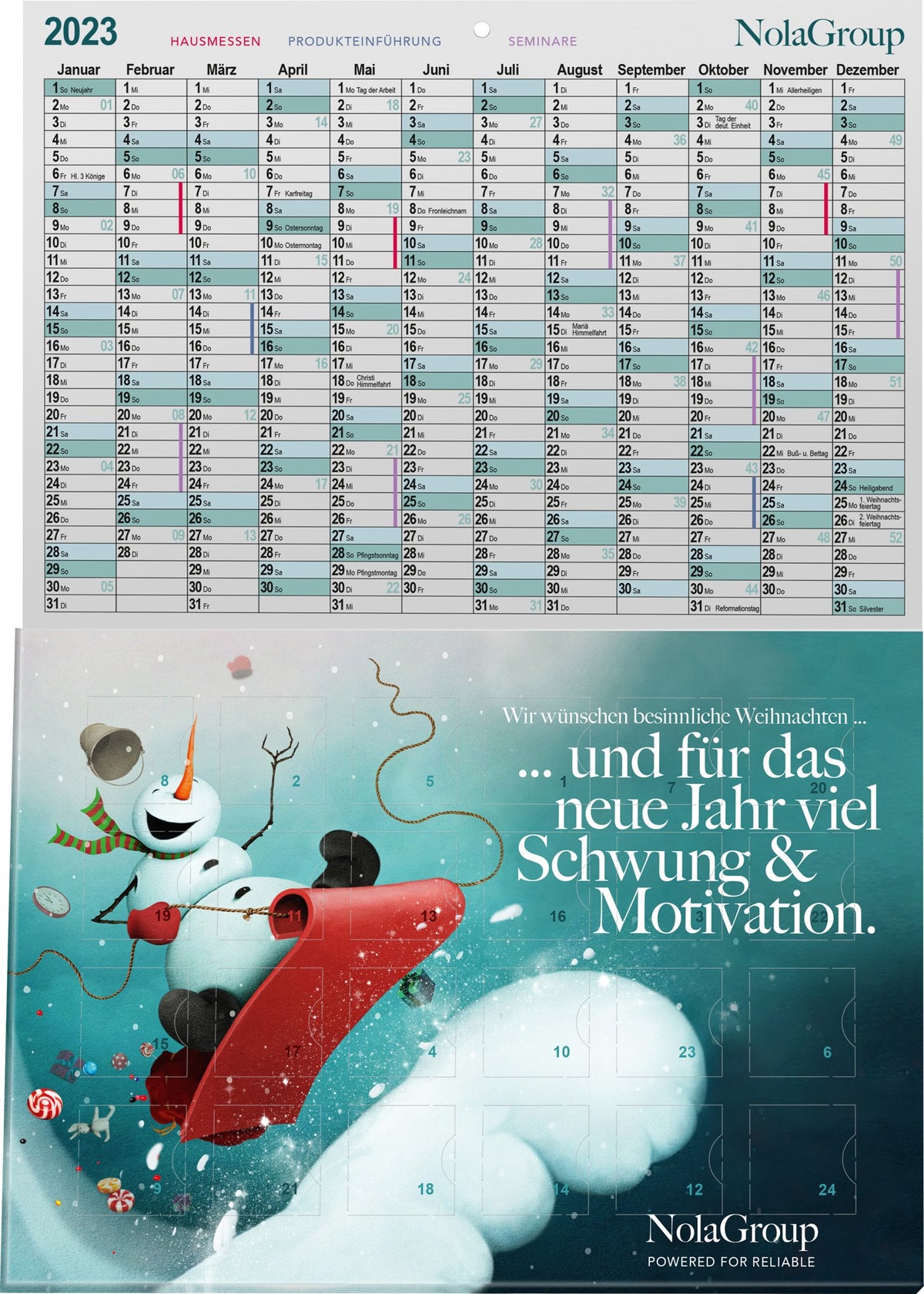 Plastikfreier A5-Adventskalender mit Logo – Cover, reinpapier® – Ansicht 4