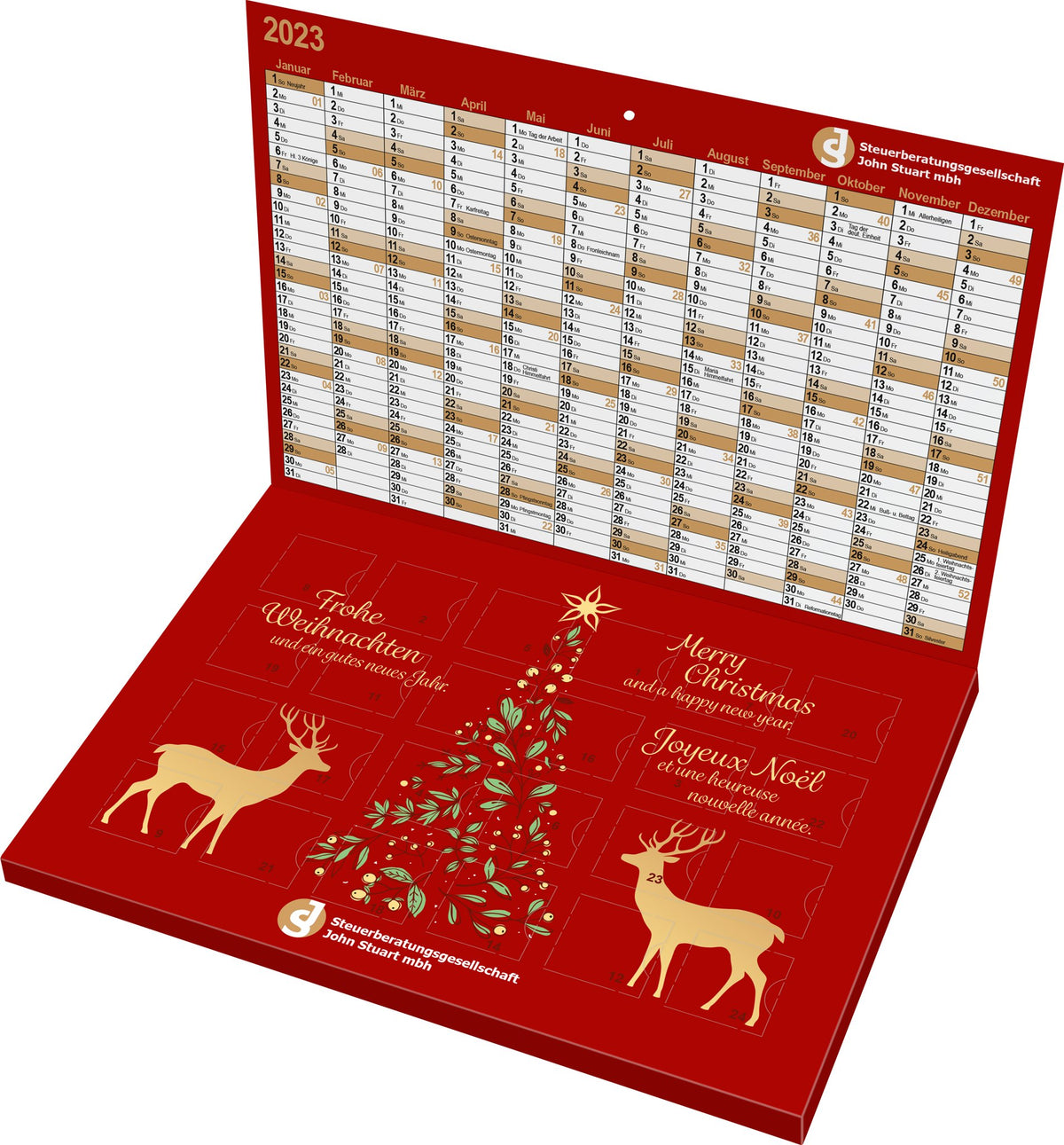 Plastikfreier A5-Adventskalender mit Logo – Cover, reinpapier® – Ansicht 7