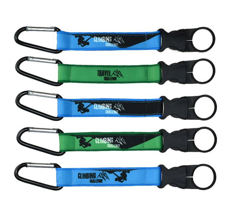 Flaschenhalter mit Karabiner inkl. Werbedruck – Detailansicht