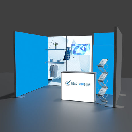 LED Messestand 4x3m mit Kabine – Detailansicht