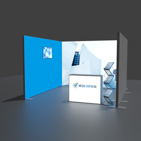 Messestand hinterleuchtet 4x4m – Detailansicht