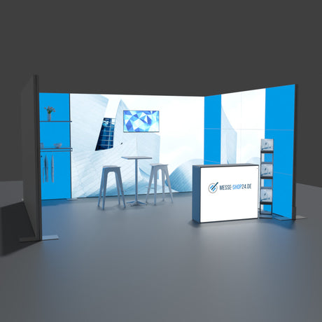 Messestand hinterleuchtet 5x4m – Detailansicht
