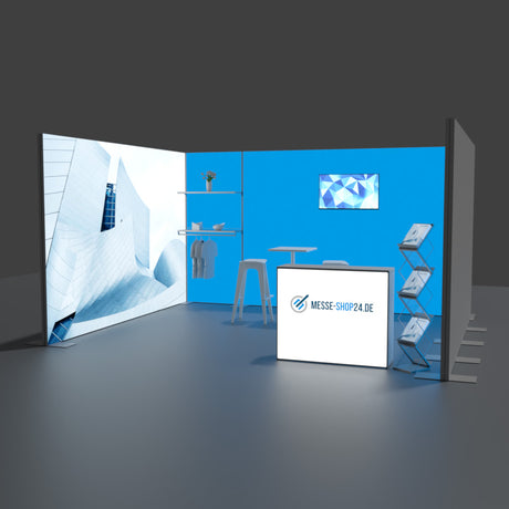 Messestand hinterleuchtet 5x4m – Detailansicht