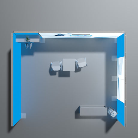 Messestand hinterleuchtet 5x4m – Detailansicht