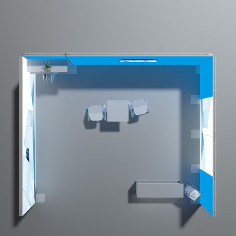 Messestand hinterleuchtet 5x4m – Detailansicht