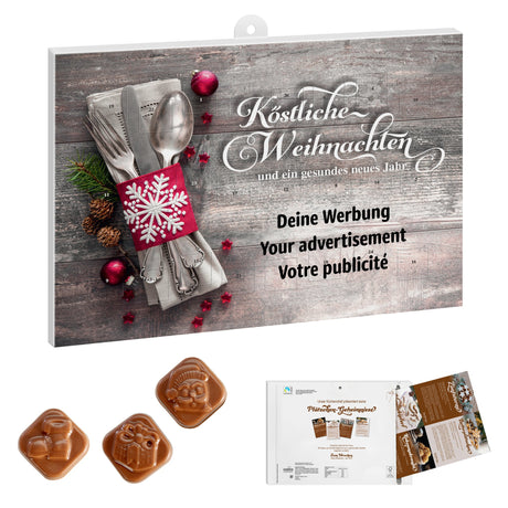 Adventskalender mit Logo & Werbeeinleger – Standardmotiv